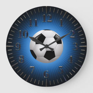Fußball-moderne blaue Wanduhr des Sport-Fußball-