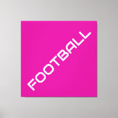 FUSSBALL Moderner weißer, schlanker Text auf hellr Leinwanddruck (Vorderseite)