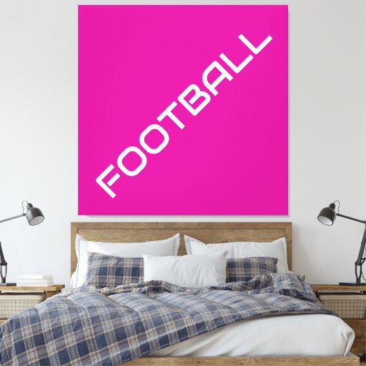 FUSSBALL Moderner weißer, schlanker Text auf hellr Leinwanddruck (Insitu (Schlafzimmer))
