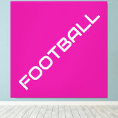 FUSSBALL Moderner weißer, schlanker Text auf hellr Leinwanddruck (Insitu (Holzboden))