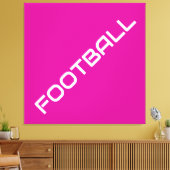 FUSSBALL Moderner weißer, schlanker Text auf hellr Leinwanddruck (Insitu (Wohnzimmer))