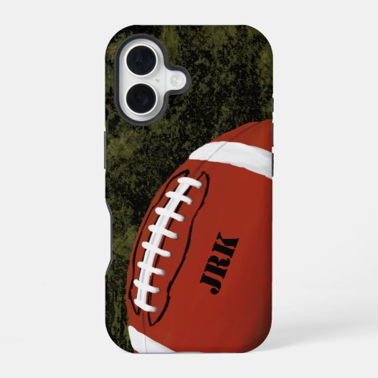 Fußball-Monogramm iPhone 16 Hülle (Rückseite)