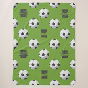 Fußball-Monogramm-Name-Decke – Buchstabe E Sherpadecke