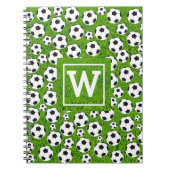 Fußball-Monogramm-Notebook Notizblock (Vorderseite)