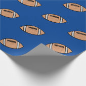 Fußball-Muster auf blauem Hintergrund Geschenkpapier (Ecke)