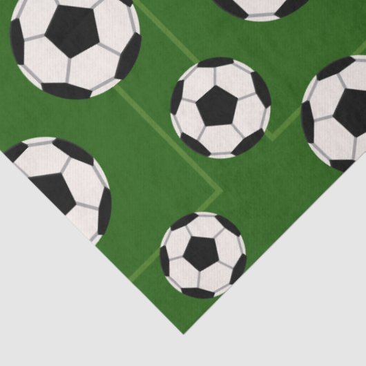 Fußball-Muster auf Party-Papiertaschentuch Seidenpapier (Detail)