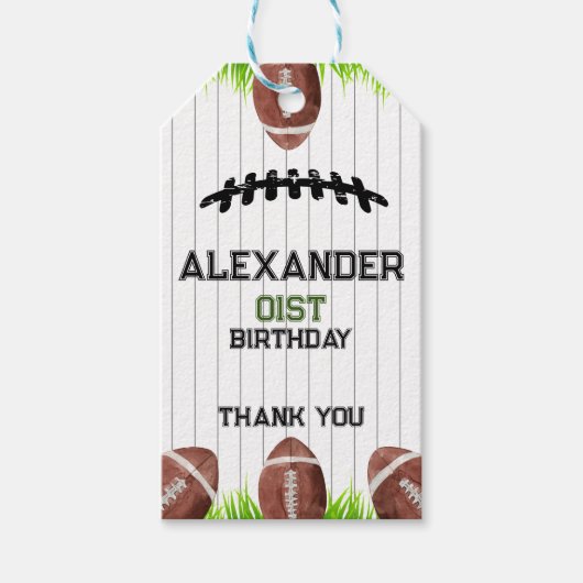 Fußball-Muster Geburtstag Geschenkanhänger (Vorderseite)