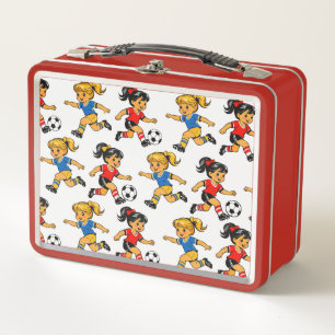 Fußball-Muster-Metall-Lunchbox Metall Brotdose
