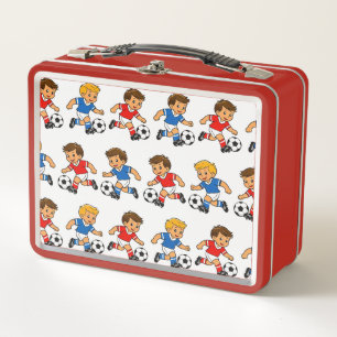 Fußball-Muster-Metall-Lunchbox Metall Brotdose
