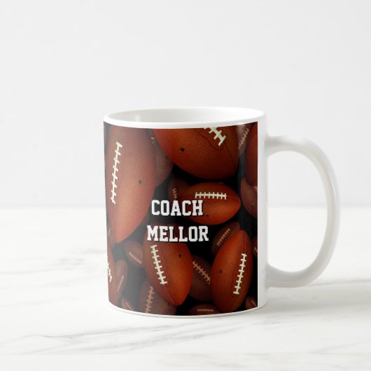 Fußball-Muster personalisierter Teamtrainer Kaffeetasse (Rechts)