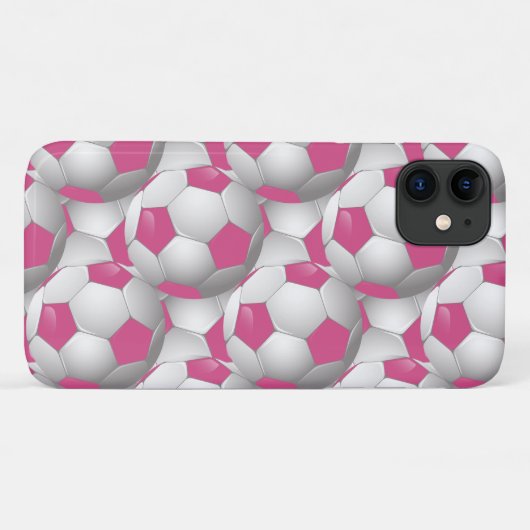Fußball-Muster-Rosa Case-Mate iPhone Hülle (Rückseite (Horizontal))