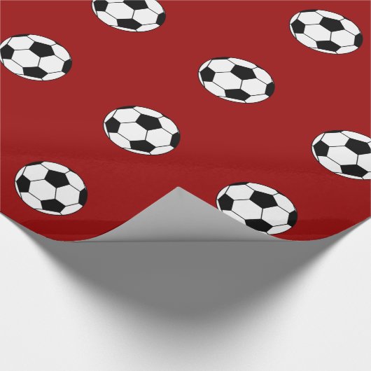 Fußball-Muster-Rot-Packpapier Geschenkpapier (Ecke)