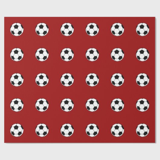 Fußball-Muster-Rot-Packpapier Geschenkpapier (Flach)
