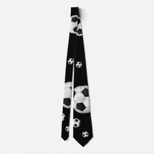Fußball-Muster| Schwarz Krawatte (Rückseite)