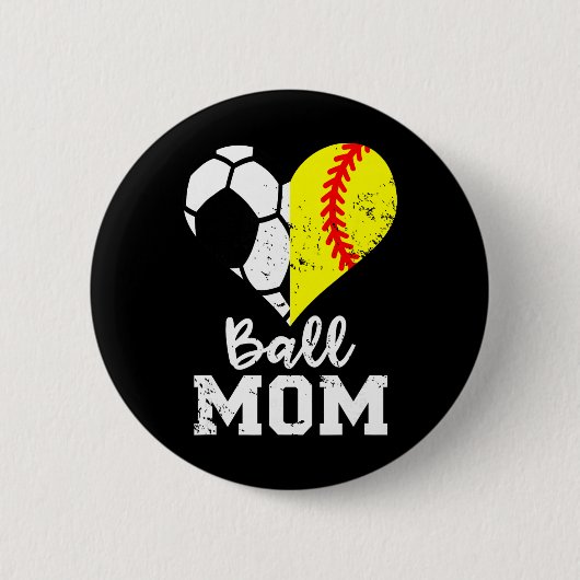Fußball-Mutter Herz Lustig Soft Button (Vorderseite)