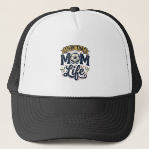 Fußball-Mutter-Leben Vintage-Gravur-Shirt-Design_1 Truckerkappe