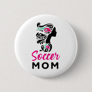 Fußball-Mutter-Outfits Lustige Fußball-Mutter Mama Button
