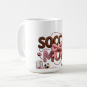 Fußball-Mutter-Tasse – Faux-Yarn-Cozy-Pullover-Ges Kaffeetasse (Vorderseite Links)