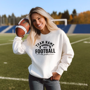 Fußball-Mutter Varsity-Teamname Nummer Weiß Sweatshirt