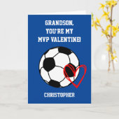 Fußball MVP Valentine's Day Grandson Karte (Gelbe Blume)