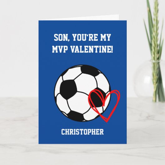 Fußball MVP Valentinstag Sohn Karte (Vorderseite)