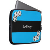 Fußball, Name, Blue & Black Computer Laptopschutzhülle (Vorne Rechts)