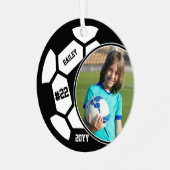 Fußball Name Jersey Nummer Foto Keepake Ornament Aus Metall (Vorderseite links)