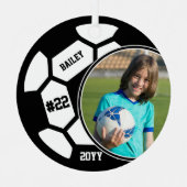 Fußball Name Jersey Nummer Foto Keepake Ornament Aus Metall (Vorderseite)