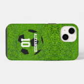 Fußball | Name & Nummer iPhone Hülle (Rückseite (Horizontal))