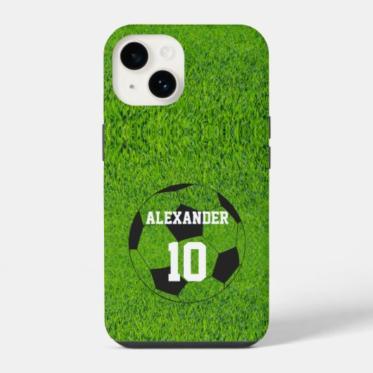 Fußball | Name & Nummer iPhone Hülle (Rückseite)