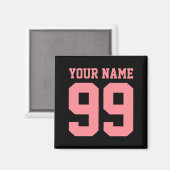 Fußball Name Nummer Junge Mädchen Personalisiert  Magnet (Vorderseite/Rückseite)