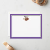 Fußball Name & Nummer Lila Stationierungskarte Mitteilungskarte (Vorderseite/Rückseite Beispiel)