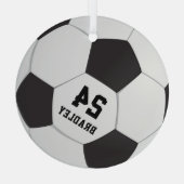 Fußball | Name Nummer Ornament Aus Glas (Rückseite)