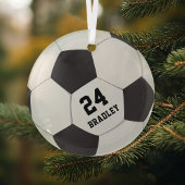 Fußball | Name Nummer Ornament Aus Glas