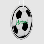 Fußball NAME Sportgrün Schwarz-weiße Bälle Ornament (Vorderseite)