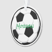 Fußball NAME Sportgrün Schwarz-weiße Bälle Ornament (Vorderseite)