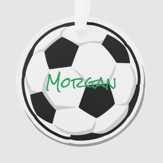 Fußball NAME Sportgrün Schwarz-weiße Bälle Ornament (Vorderseite)