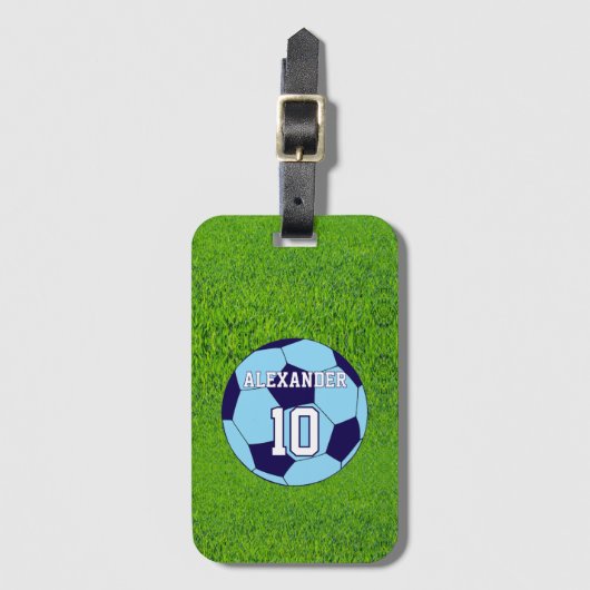 Fußball | Name und Nummer Gepäckanhänger (Vorderseite Vertikal)