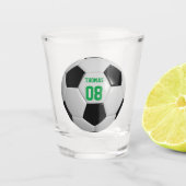 Fußball Name und Nummer Personalisiert Schnapsglas (Vorderseite)