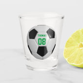 Fußball Name und Nummer Personalisiert Schnapsglas (Vorderseite)