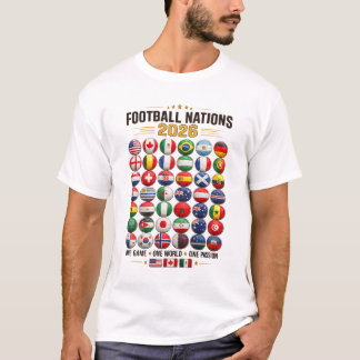 Fußball-Nationen 2026 Flaggenball-Shirt T-Shirt