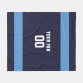 Fußball Navy, Blue & White Personalisiert Fleecedecke (Vorderseite (Horizontal))