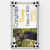 Fußball Navy & Gold Ein Foto Abschluss Banner (Vertikal)