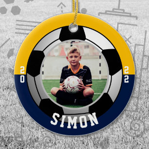 Fußball Navy Gold Team Colors Keramik Ornament