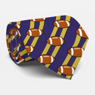 Fußball Necktie Blau und Gold/Gelb Streifen Krawatte