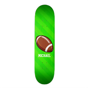 Fußball; Neon Green Stripes Skateboard