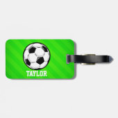 Fußball; Neon Green Strips Gepäckanhänger (Rückseite horizontal)