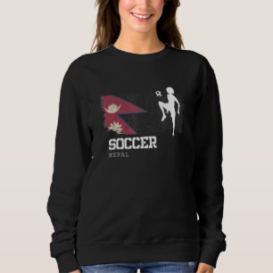 Fußball Nepal Flag Football Frauenfußball Mädchen  Sweatshirt