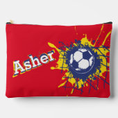 Fußball-Netzjungen nennen roten Bleistiftkoffer od Zubehörtasche (Vorderseite)