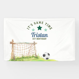 Fußball-Neuling „It's Game Time“ Erster Geburtstag Banner